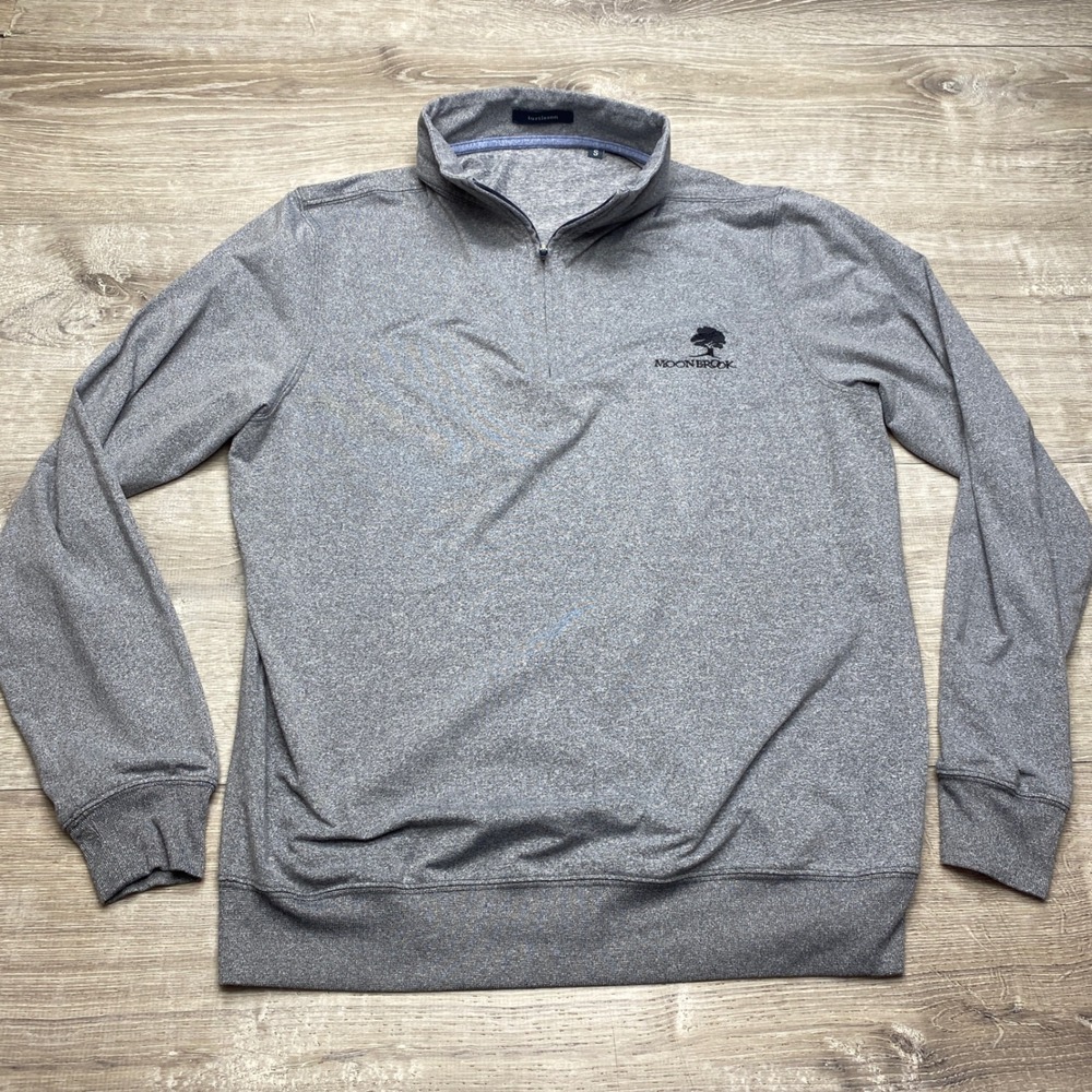Turtleson Mens Small Gray Performance 1/4 Zip Pullover Moonbrook‎ Golf Sweater